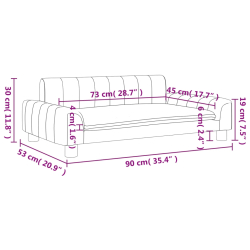Sofa dla dzieci, czarna, 90x53x30 cm, obita tkaniną