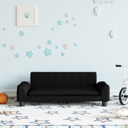 Sofa dla dzieci, czarna, 90x53x30 cm, obita tkaniną