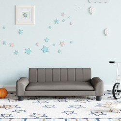 Sofa dla dzieci, kolor taupe, 90x53x30 cm, obita tkaniną