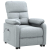 Podnoszony fotel masujący, jasnoszary, tkanina