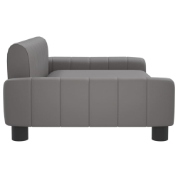 Sofa dla dzieci, szara, 90x53x30 cm, sztuczna skóra