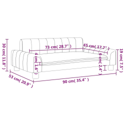Sofa dla dzieci, brązowa, 90x53x30 cm, sztuczna skóra