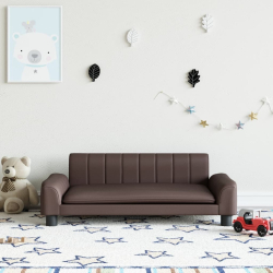 Sofa dla dzieci, brązowa, 90x53x30 cm, sztuczna skóra