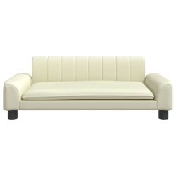 Sofa dla dzieci, kremowa, 90x53x30 cm, sztuczna skóra