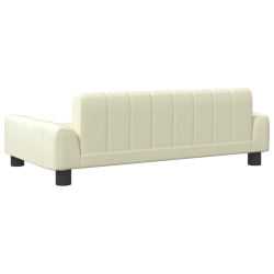 Sofa dla dzieci, kremowa, 90x53x30 cm, sztuczna skóra