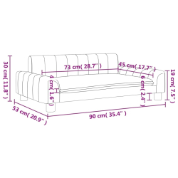Sofa dla dzieci, kremowa, 90x53x30 cm, sztuczna skóra