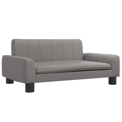 Sofa dla dzieci, szara, 70x45x30 cm, sztuczna skóra