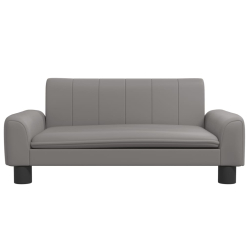 Sofa dla dzieci, szara, 70x45x30 cm, sztuczna skóra