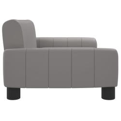 Sofa dla dzieci, szara, 70x45x30 cm, sztuczna skóra