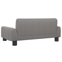 Sofa dla dzieci, szara, 70x45x30 cm, sztuczna skóra