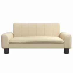 Sofa dla dzieci, kremowa, 70x45x30 cm, obita tkaniną
