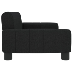 Sofa dla dzieci, czarna, 70x45x30 cm, obita tkaniną