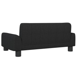 Sofa dla dzieci, czarna, 70x45x30 cm, obita tkaniną