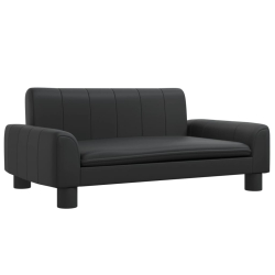 Sofa dla dzieci, czarna, 70x45x30 cm, sztuczna skóra