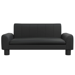 Sofa dla dzieci, czarna, 70x45x30 cm, sztuczna skóra