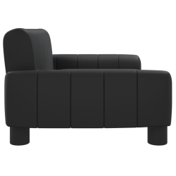 Sofa dla dzieci, czarna, 70x45x30 cm, sztuczna skóra