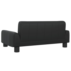 Sofa dla dzieci, czarna, 70x45x30 cm, sztuczna skóra