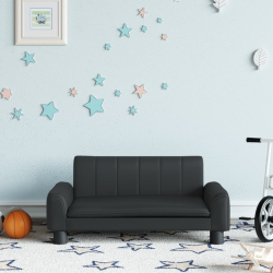 Sofa dla dzieci, czarna, 70x45x30 cm, sztuczna skóra