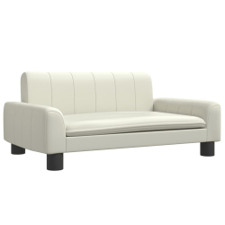 Sofa dla dzieci, kremowa, 70x45x30 cm, sztuczna skóra