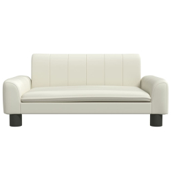 Sofa dla dzieci, kremowa, 70x45x30 cm, sztuczna skóra