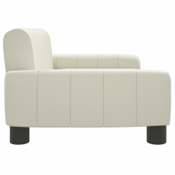 Sofa dla dzieci, kremowa, 70x45x30 cm, sztuczna skóra