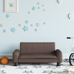 Sofa dla dzieci, brązowa, 70x45x30 cm, sztuczna skóra