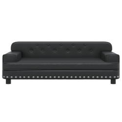 Sofa dla dzieci, czarna, 90x53x30 cm, sztuczna skóra