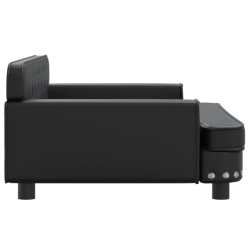 Sofa dla dzieci, czarna, 90x53x30 cm, sztuczna skóra