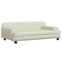 Sofa dla dzieci, kremowa, 90x53x30 cm, sztuczna skóra