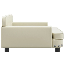 Sofa dla dzieci, kremowa, 90x53x30 cm, sztuczna skóra