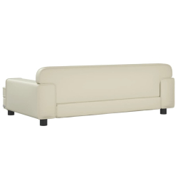 Sofa dla dzieci, kremowa, 90x53x30 cm, sztuczna skóra