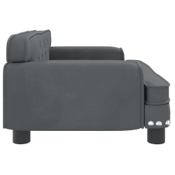 Sofa dla dzieci, ciemnoszara, 70x45x30 cm, aksamit
