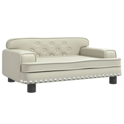 Sofa dla dzieci, kremowa, 70x45x30 cm, sztuczna skóra