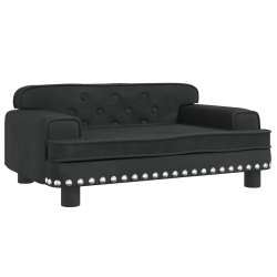 Sofa dla dzieci, czarna, 70x45x30 cm, aksamit