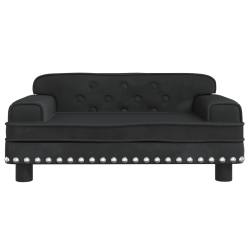 Sofa dla dzieci, czarna, 70x45x30 cm, aksamit