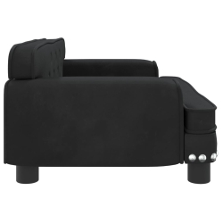 Sofa dla dzieci, czarna, 70x45x30 cm, aksamit