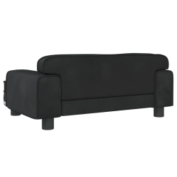 Sofa dla dzieci, czarna, 70x45x30 cm, aksamit