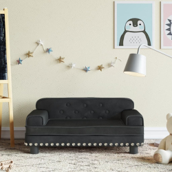 Sofa dla dzieci, czarna, 70x45x30 cm, aksamit