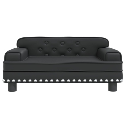 Sofa dla dzieci, czarna, 70x45x30 cm, sztuczna skóra