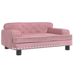 Sofa dla dzieci, różowa, 70x45x30 cm, aksamit