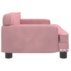 Sofa dla dzieci, różowa, 70x45x30 cm, aksamit