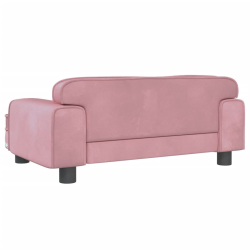 Sofa dla dzieci, różowa, 70x45x30 cm, aksamit