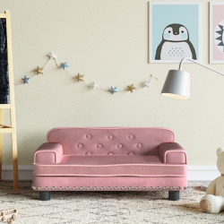 Sofa dla dzieci, różowa, 70x45x30 cm, aksamit