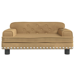 Sofa dla dzieci, brązowa, 70x45x30 cm, aksamit
