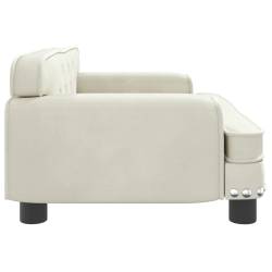 Sofa dla dzieci, kremowa, 70x45x30 cm, aksamit