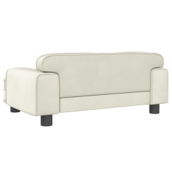 Sofa dla dzieci, kremowa, 70x45x30 cm, aksamit