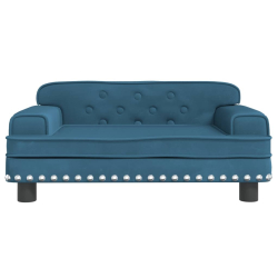 Sofa dla dzieci, niebieska, 70x45x30 cm, aksamit