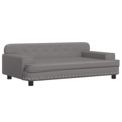 Sofa dla dzieci, szara, 90x53x30 cm, sztuczna skóra