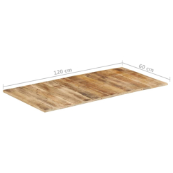 Blat do stołu, 120x60x(1,5-1,6) cm, surowe drewno mango
