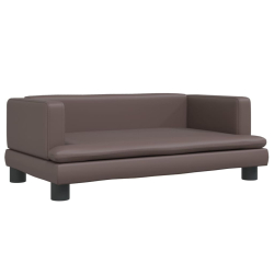 Sofa dla dzieci, brązowa, 80x45x30 cm, sztuczna skóra